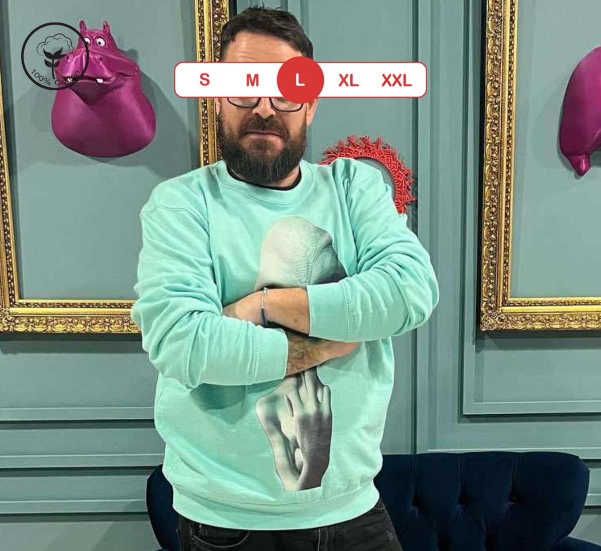 Alien Friendly Invasion | Μακρυμάνικη Μπλούζα Κυανό, L