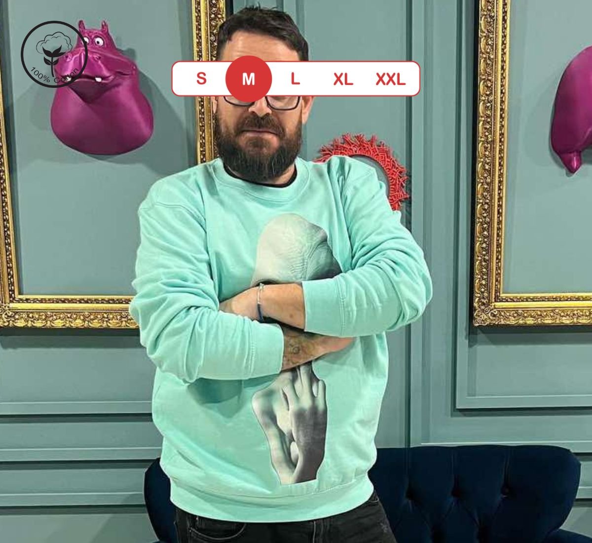 Alien Friendly Invasion | Μακρυμάνικη Μπλούζα Κυανό, M