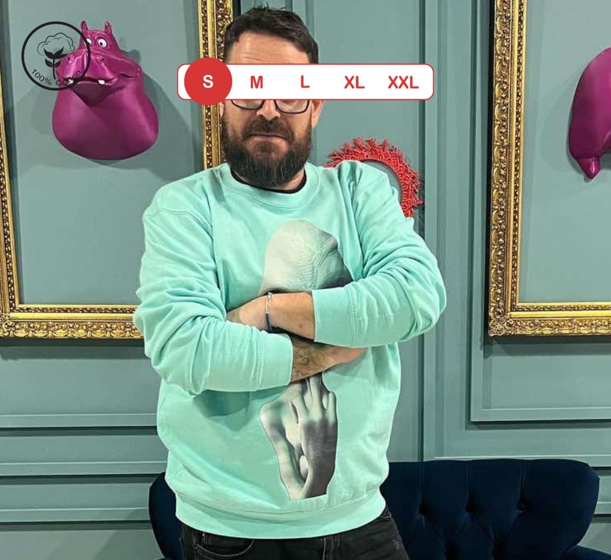 Alien Friendly Invasion | Μακρυμάνικη Μπλούζα Κυανό, S