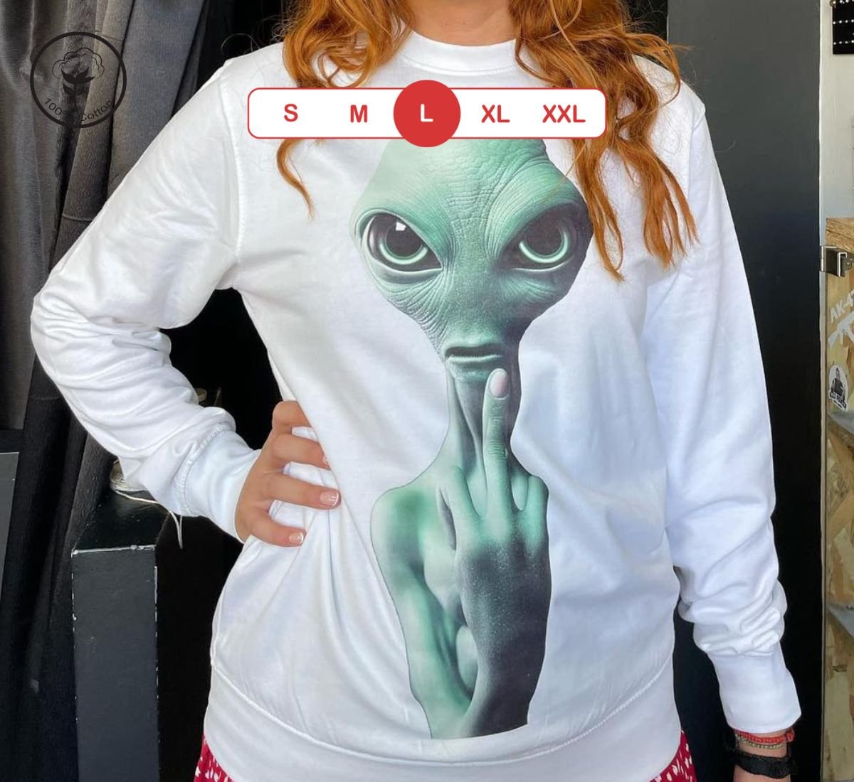 Alien Friendly Invasion | Μακρυμάνικη Μπλούζα Άσπρο, L