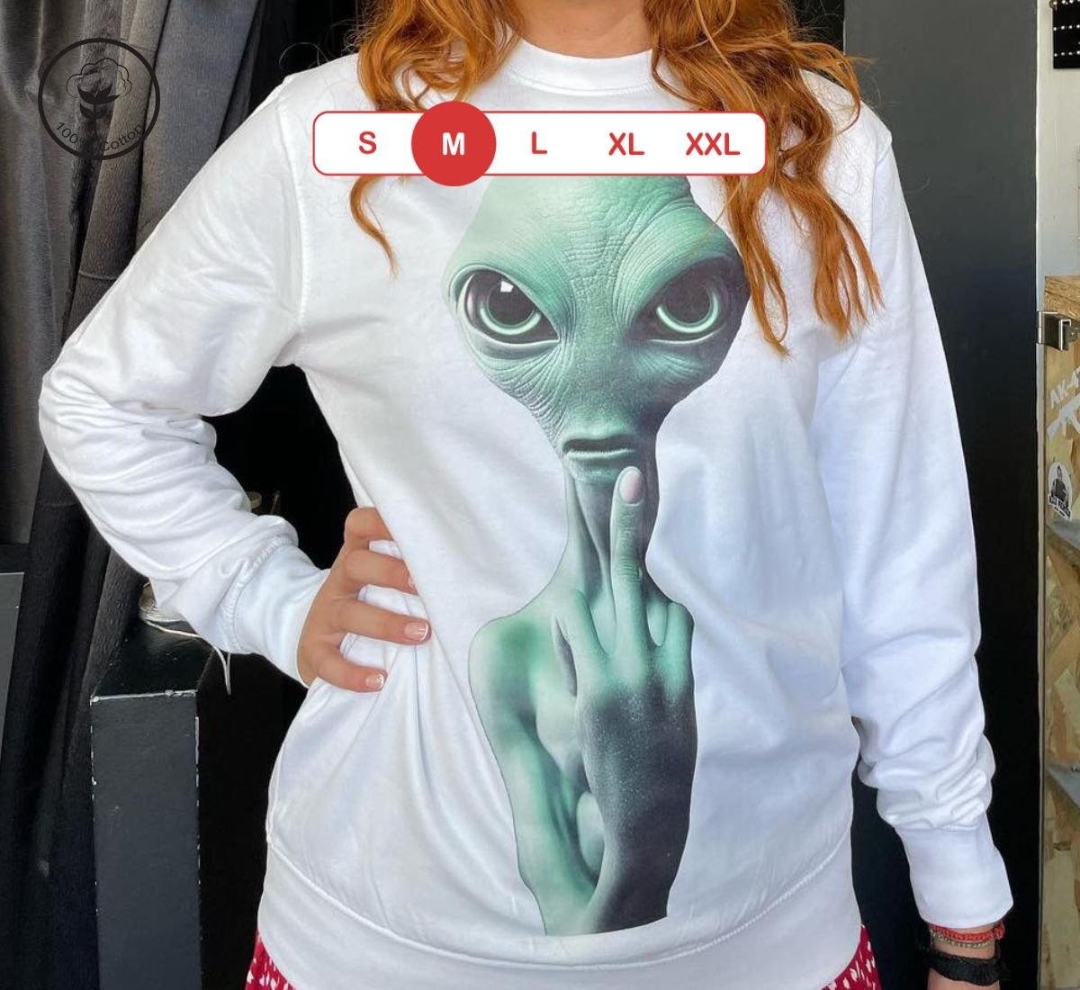 Alien Friendly Invasion | Μακρυμάνικη Μπλούζα Άσπρο, M