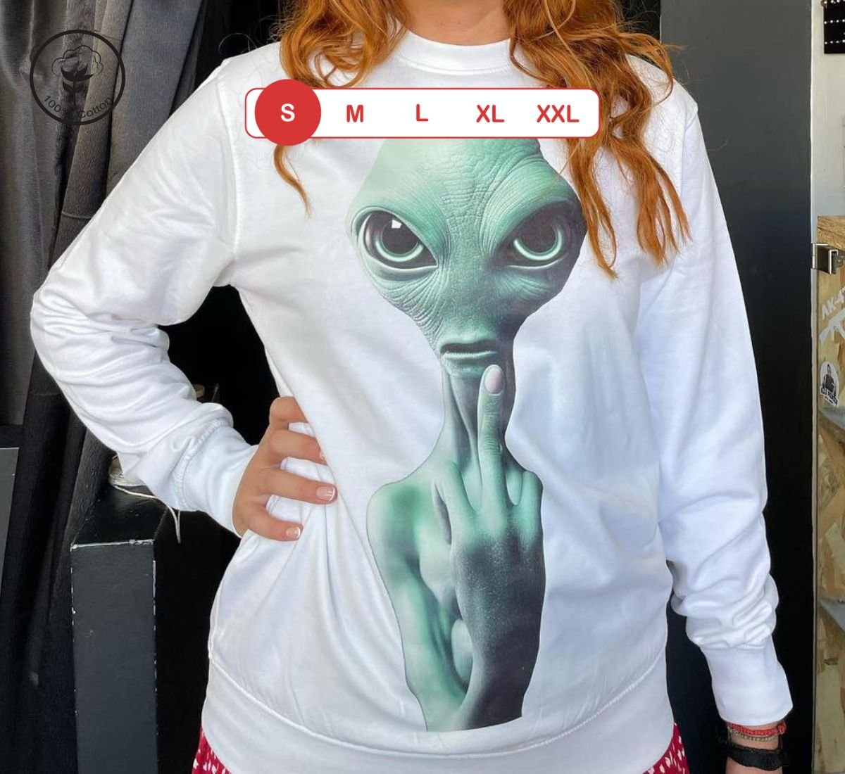 Alien Friendly Invasion | Μακρυμάνικη Μπλούζα Άσπρο, S