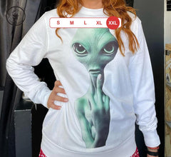 Alien Friendly Invasion | Μακρυμάνικη Μπλούζα Άσπρο, 2XL