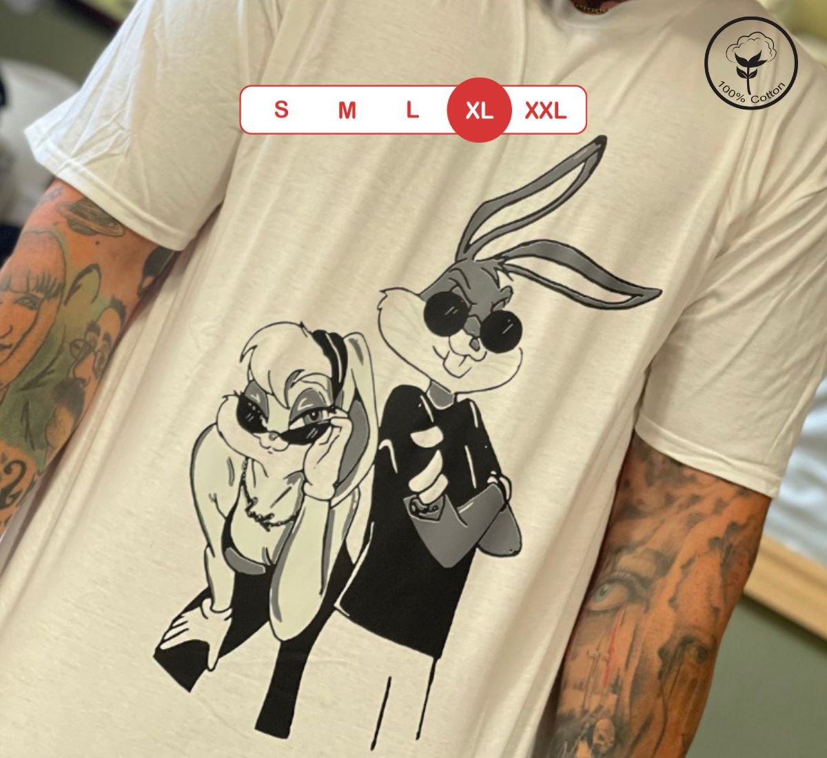 Cartoon Couple Goals - Bugs Bunny and His Bunny | T-shirt Άσπρο, XL