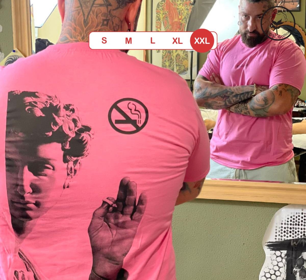 Forbidden Statue - No Smoking | T-shirt Ρόζ, 2XL