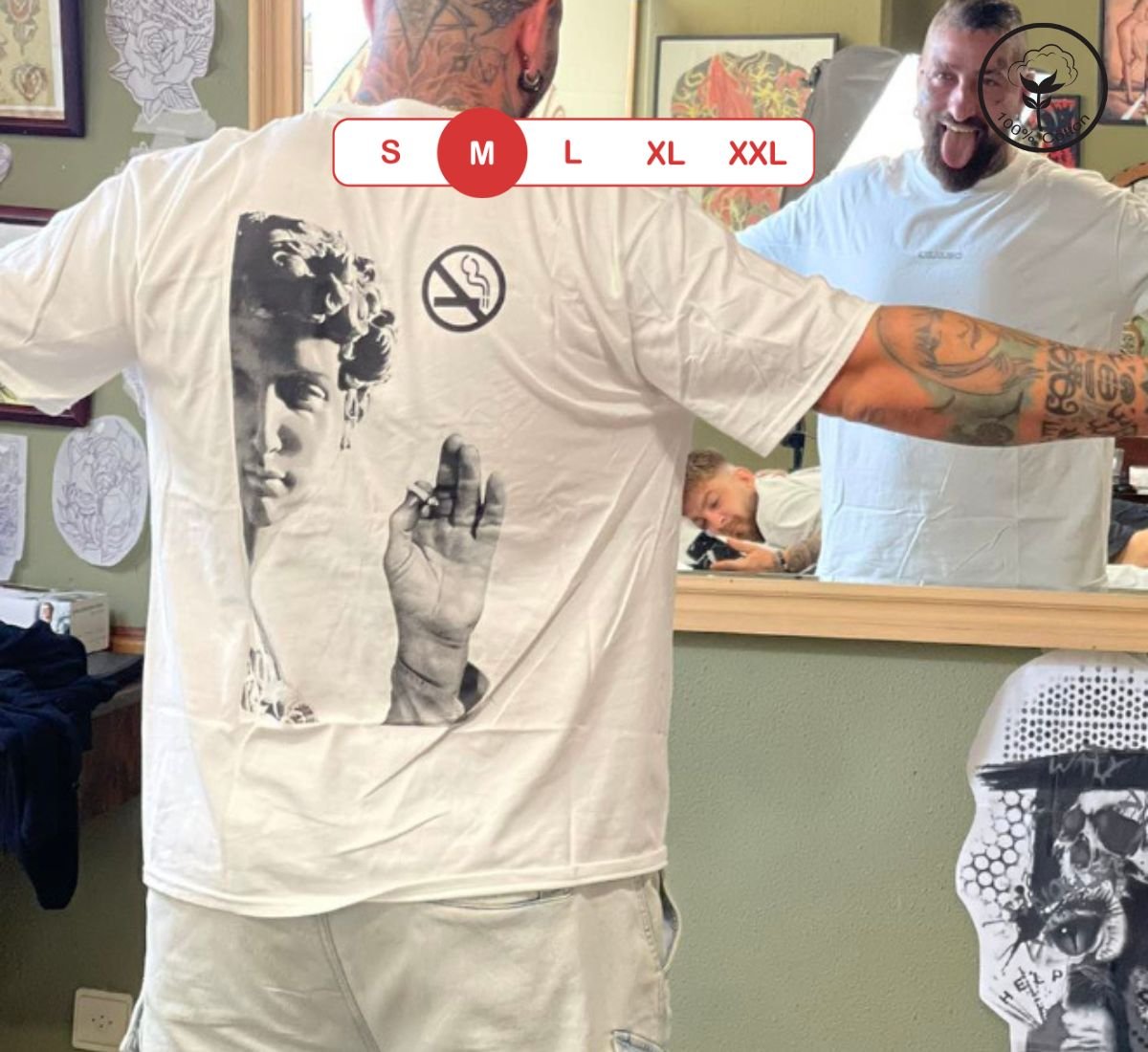 Forbidden Statue - No Smoking | T-shirt Άσπρο, M