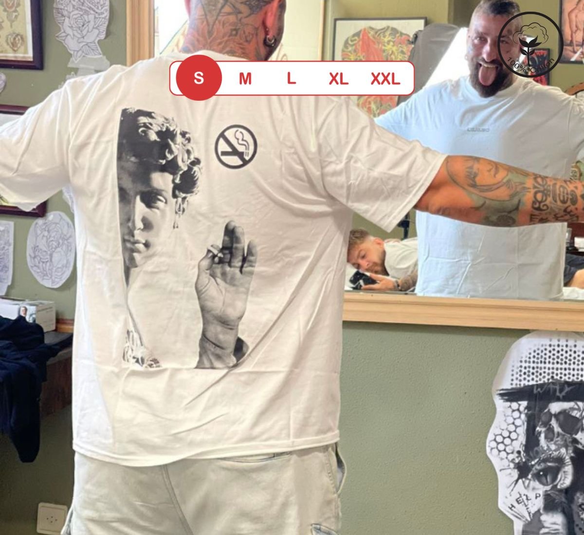 Forbidden Statue - No Smoking | T-shirt Άσπρο, S