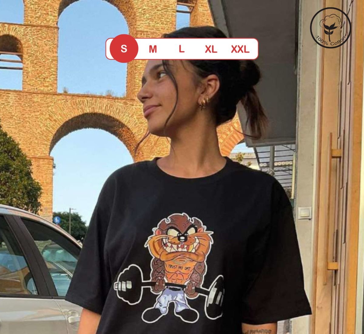 Muscular Devil Taz | T-shirt Μαύρο, S