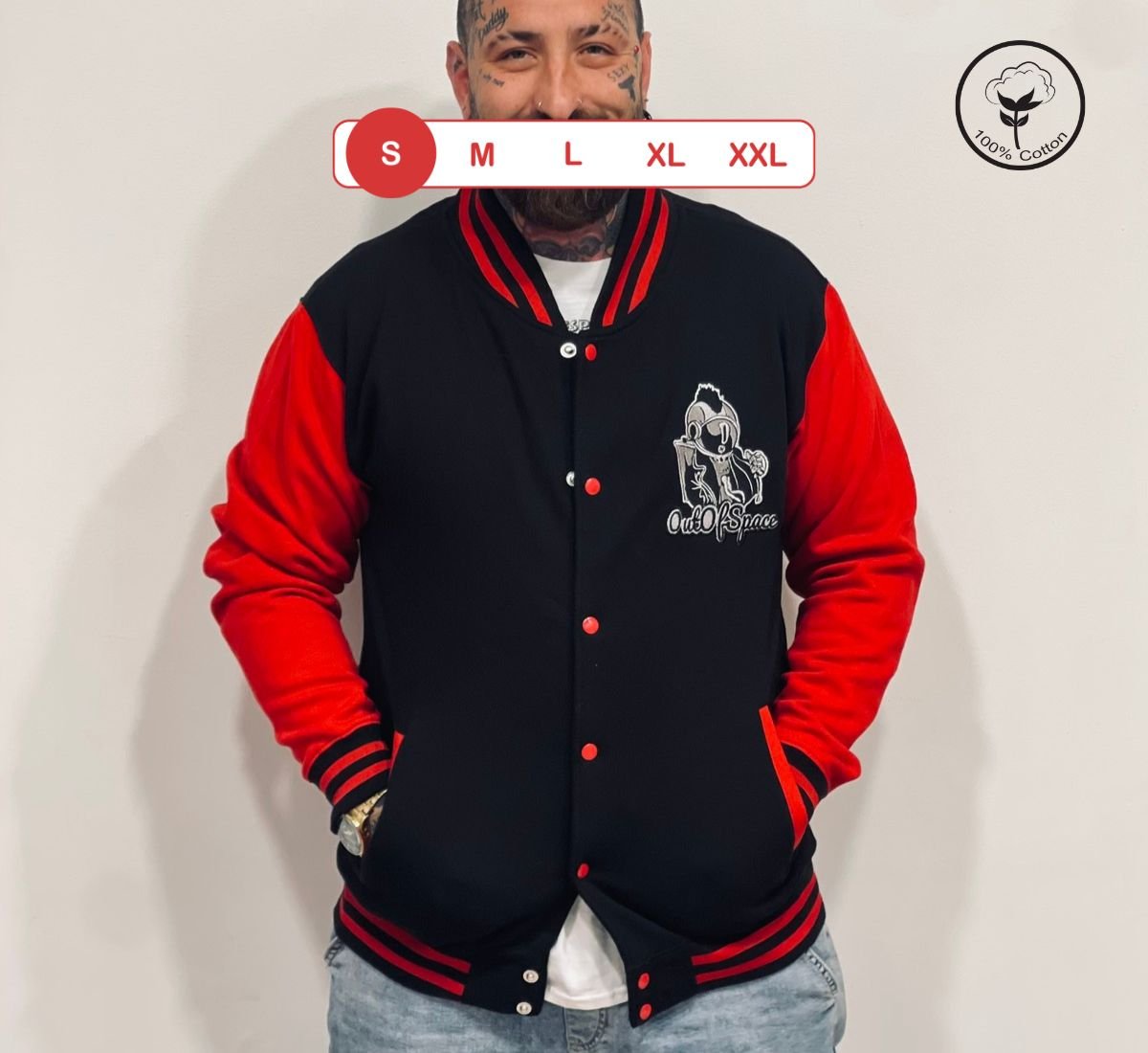 Out Of Space - Punk Astronaut | Ζακέτα Μαύρο-Κόκκινο, S