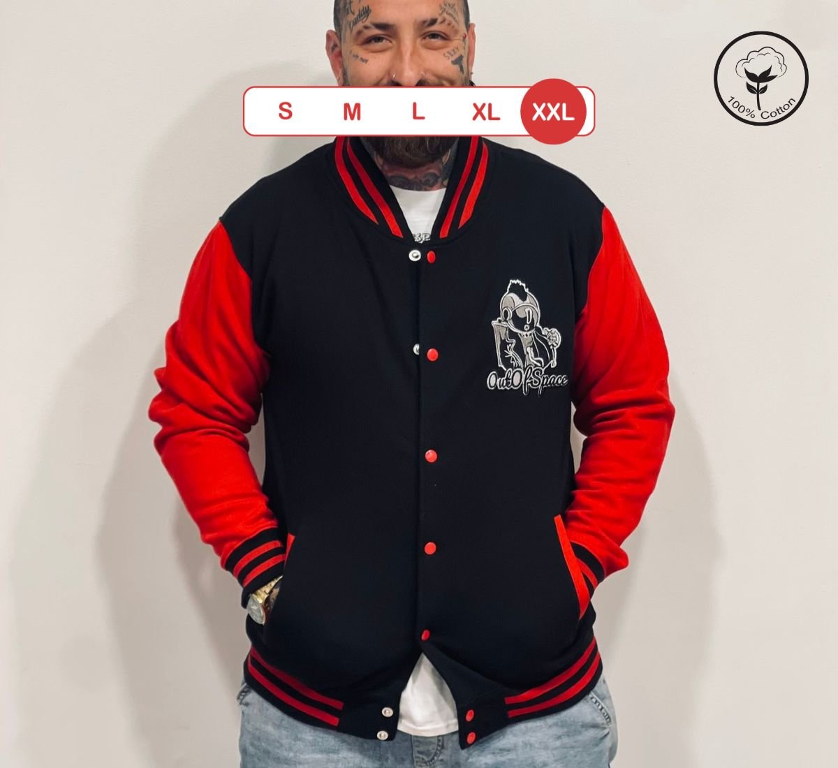 Out Of Space - Punk Astronaut | Ζακέτα Μαύρο-Κόκκινο, 2XL