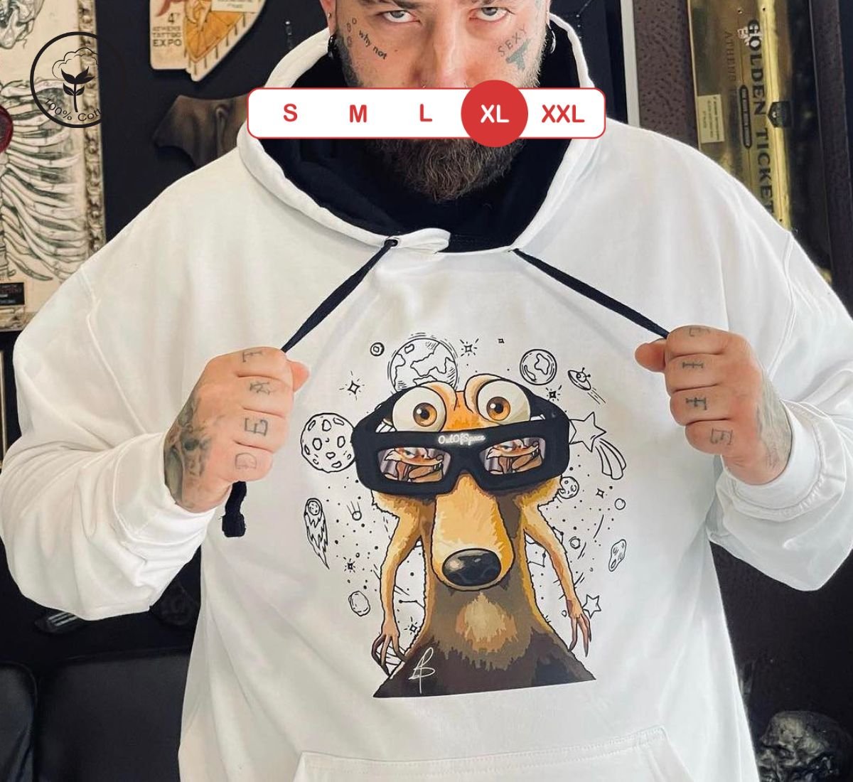 Scrat's Stargazing | Φούτερ Άσπρο, XL