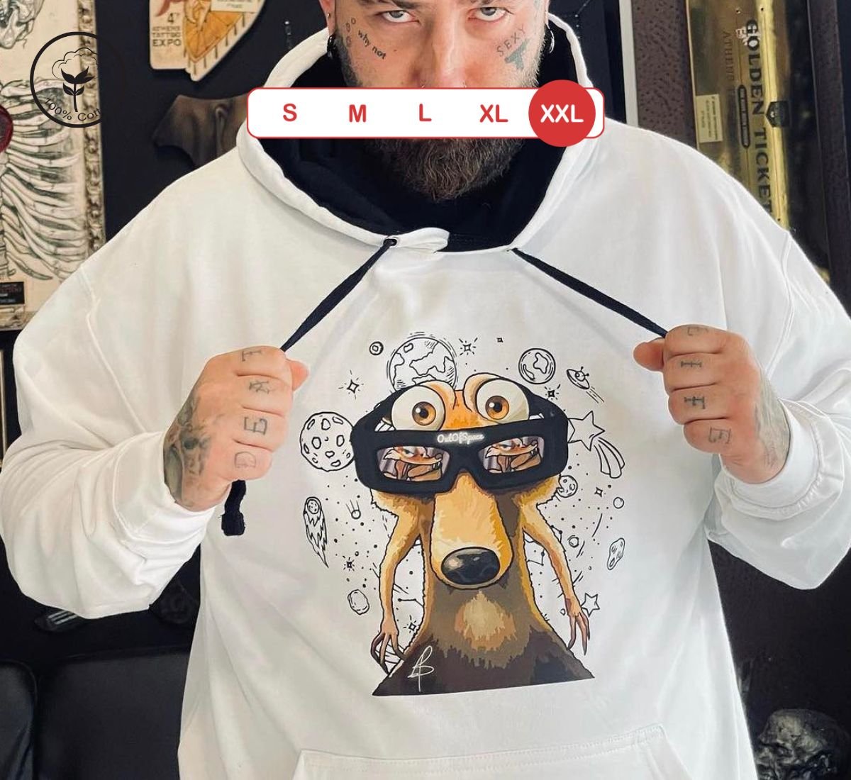 Scrat's Stargazing | Φούτερ Άσπρο, 2XL