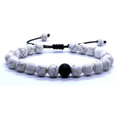Βραχιόλια Ημιπολύτιμων Λίθων Από Όνυχα Και Χαολίτη Βραχιόλι Άσπρος Χαολίτης