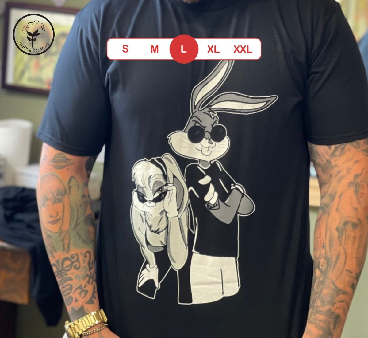 Cartoon Couple Goals - Bugs Bunny and His Bunny | T-shirt Μαύρο, L