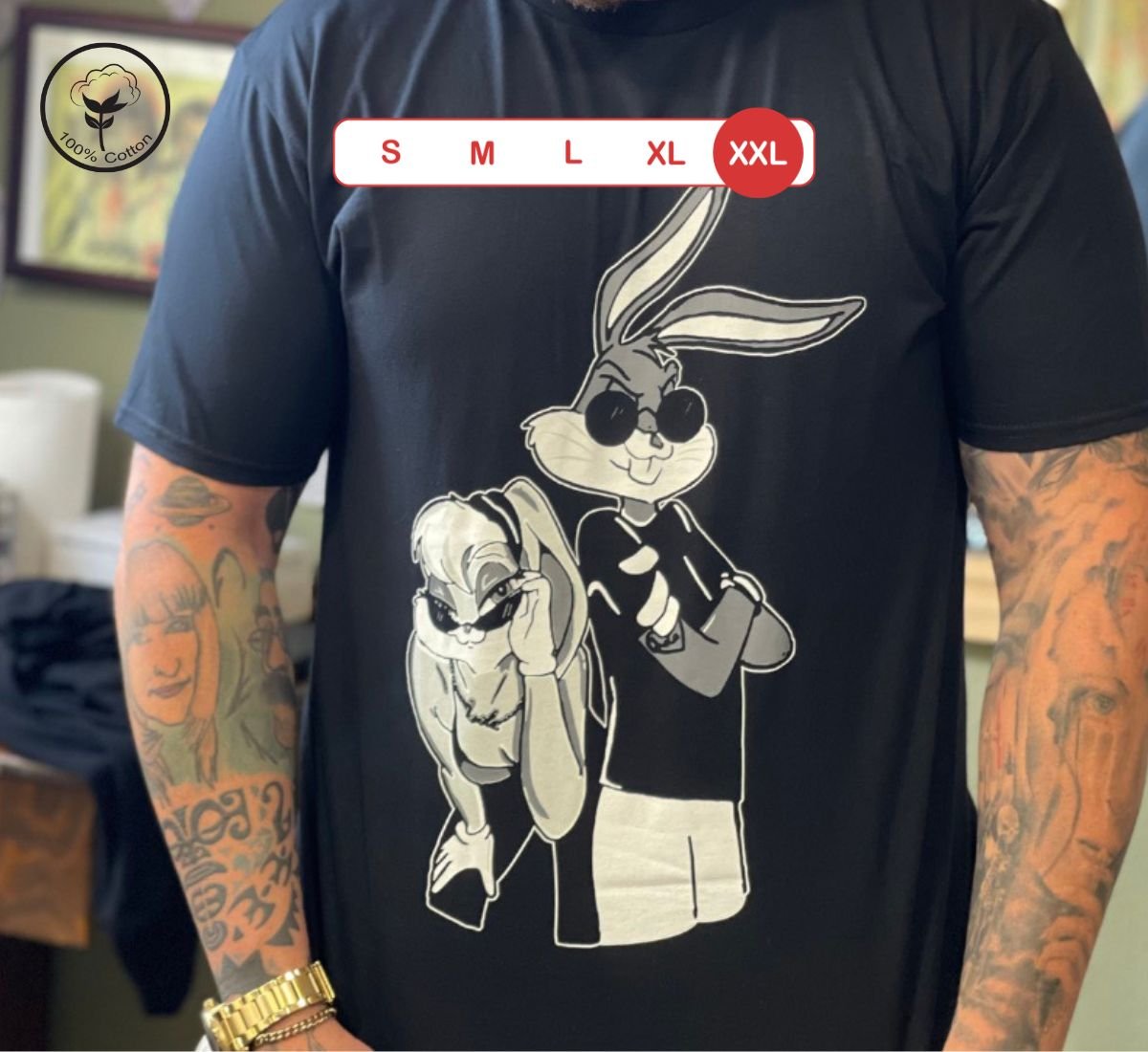 Cartoon Couple Goals - Bugs Bunny and His Bunny | T-shirt Μαύρο, 2XL