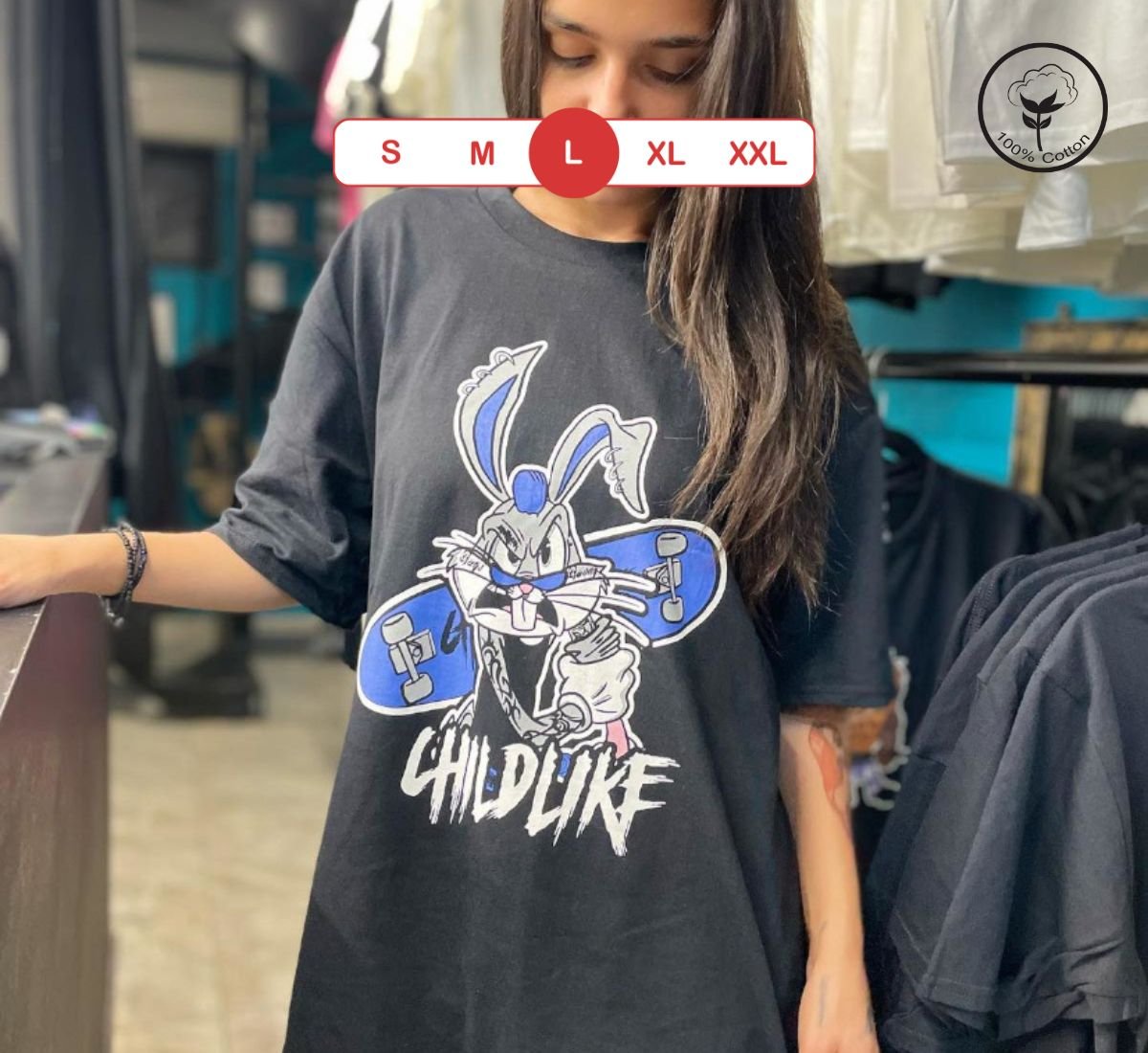 Roll with Bugs Bunny - The Ultimate Fight Tee Experience | T-shirt Μαύρο, L